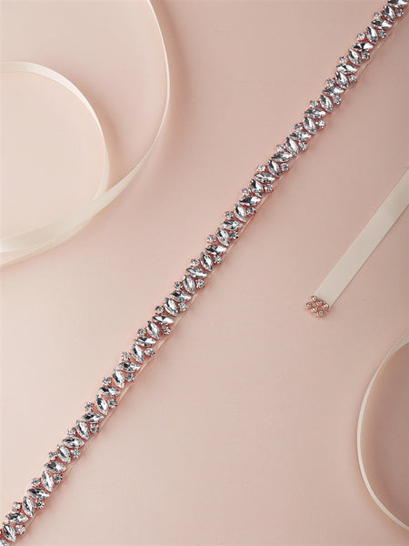 4610BT-I-RG Ivory/Rose Gold BELT by Mariell