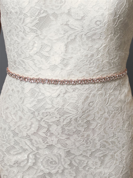 4610BT-I-RG Ivory/Rose Gold BELT by Mariell