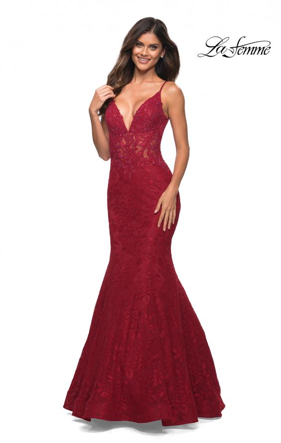 open lace back dress Hailee Steinfeld 2024 Oscars Blue Chiffon Red Carpet Cape Dress main image 0