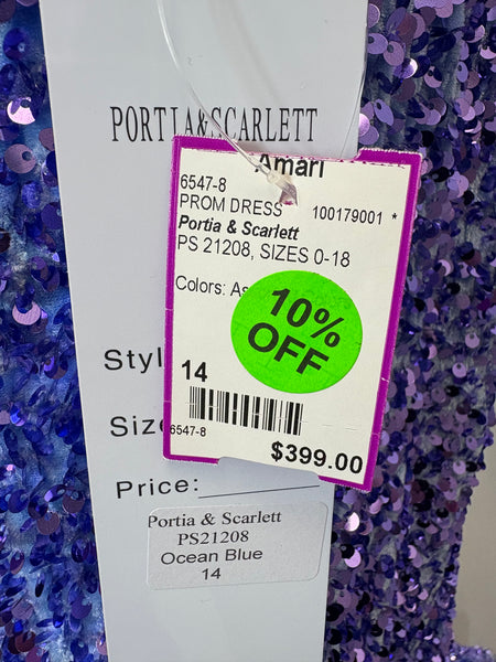 Portia and Scarlett Prom Dress PS21208 Ocean Blue