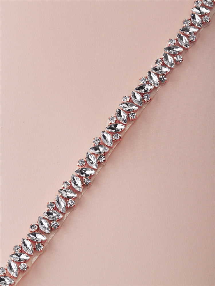 4610BT-I-RG Ivory/Rose Gold BELT by Mariell
