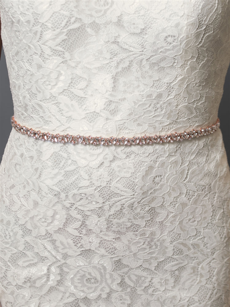 4610BT-I-RG Ivory/Rose Gold BELT by Mariell