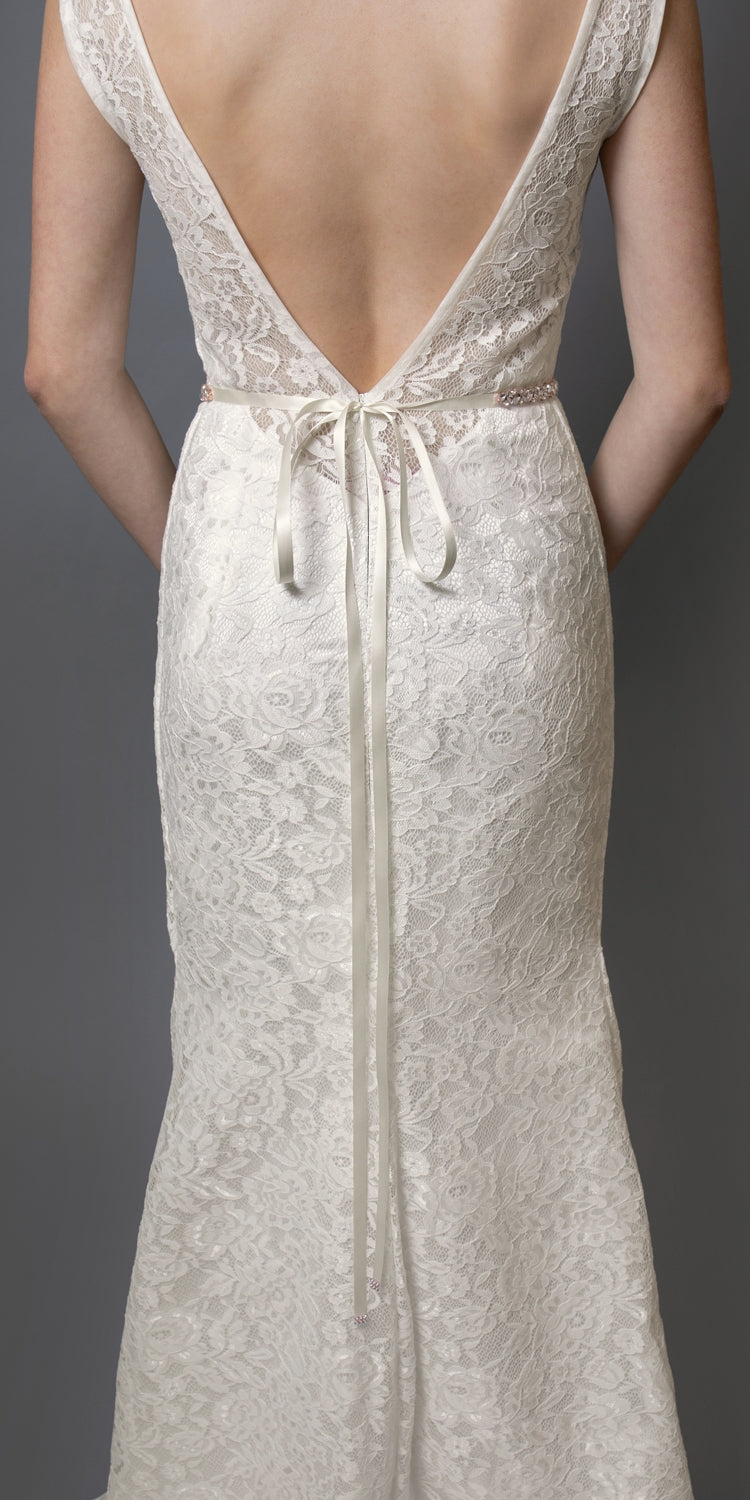 4610BT-I-RG Ivory/Rose Gold BELT by Mariell