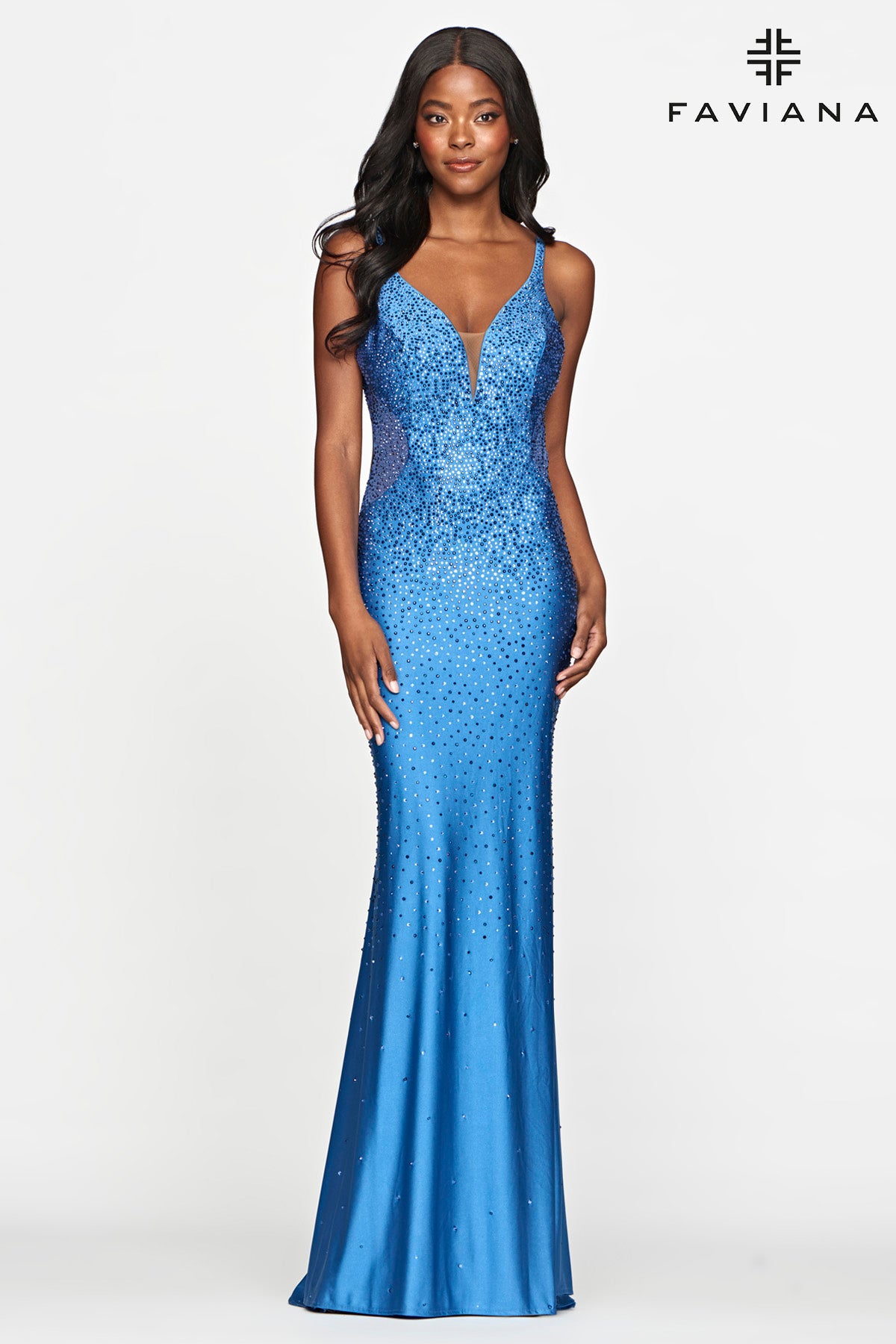 Faviana S10500 coastal blue @ amari prom